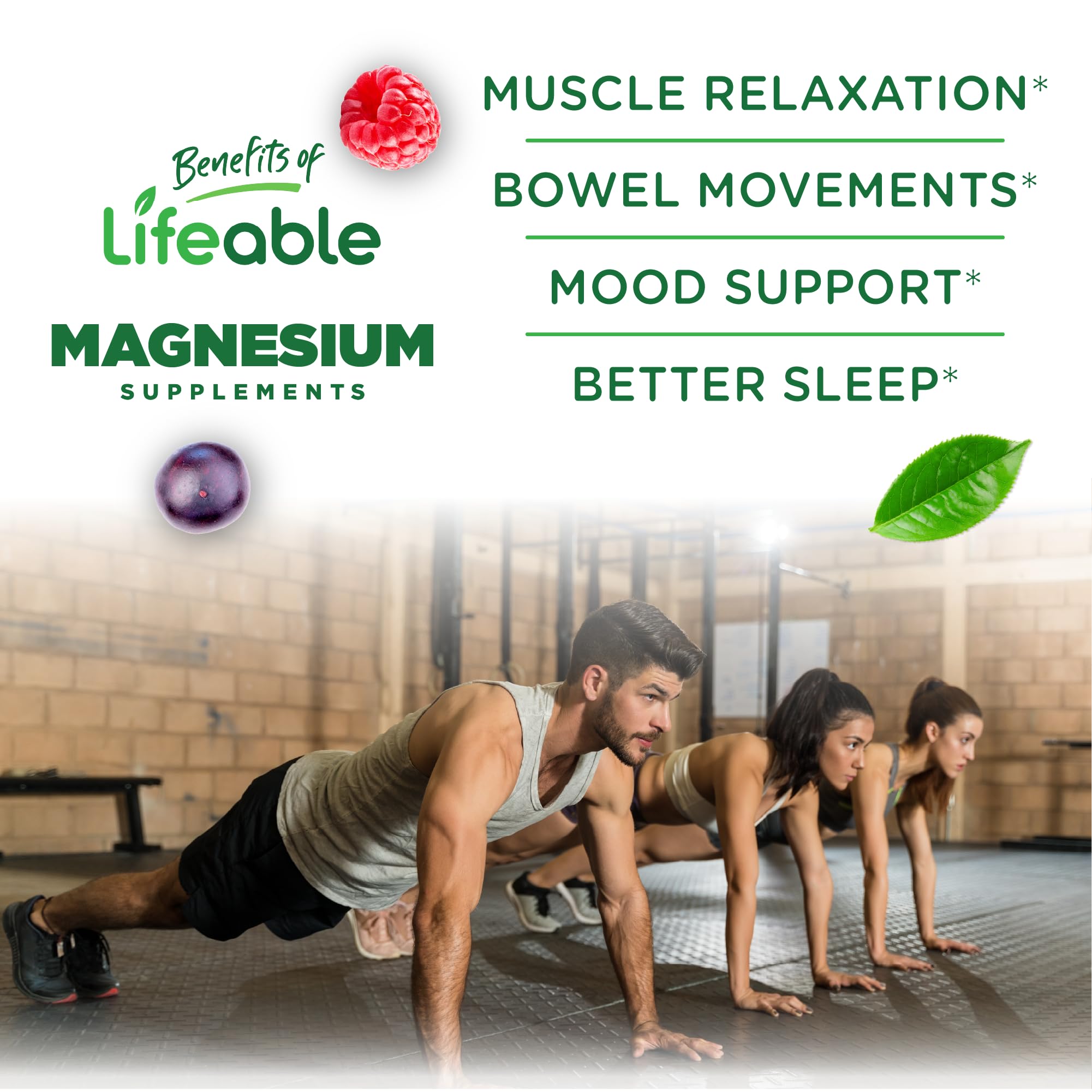 Gomitas Lifeable Magnesium Citrato, absorción rápida para mayor comodidad diaria.