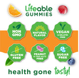 Gomitas Lifeable Magnesium Citrato, veganas y sin transgénicos.