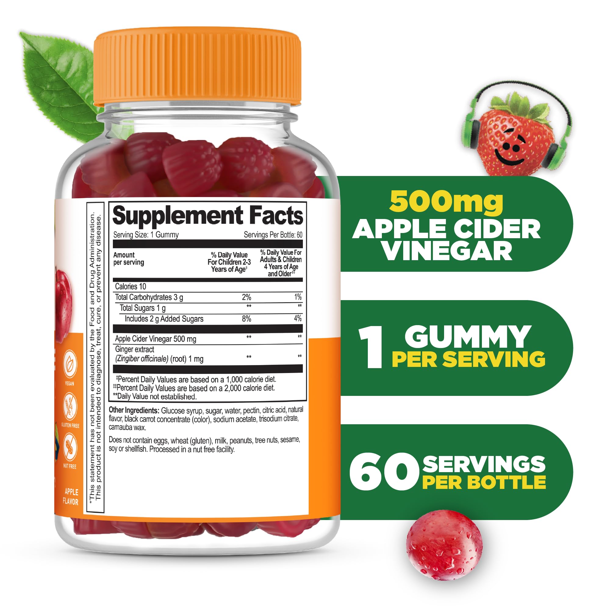 Gomitas Lifeable sabor manzana en primer plano, masticables y deliciosas.