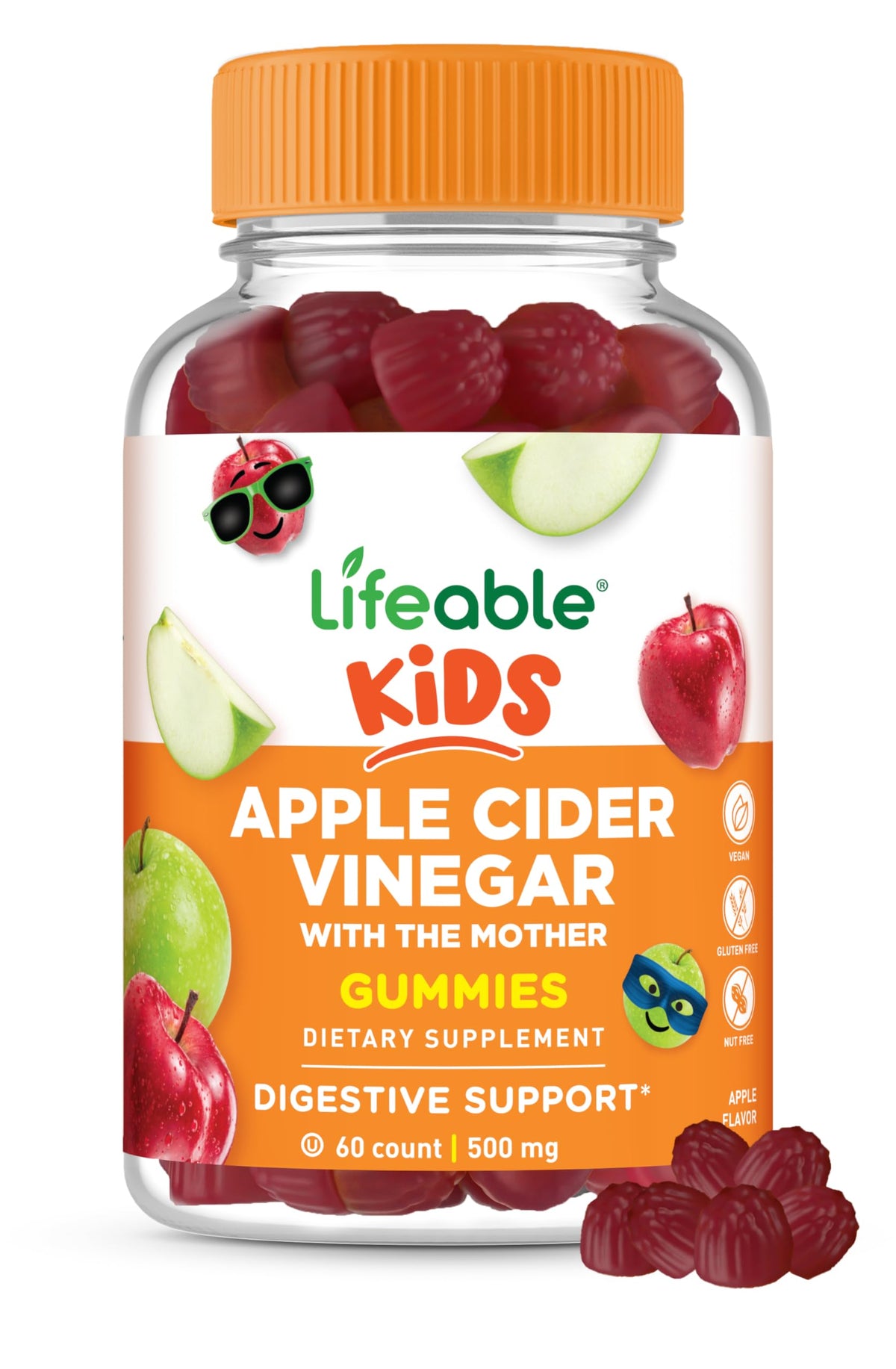 Lifeable vinagre de sidra para niños, empaque visible, opción sabrosa y fácil de consumir.