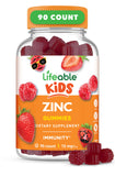 Lifeable Zinc Gummies para niños, bote-frambuesa, apoyo a la piel y defensa natural