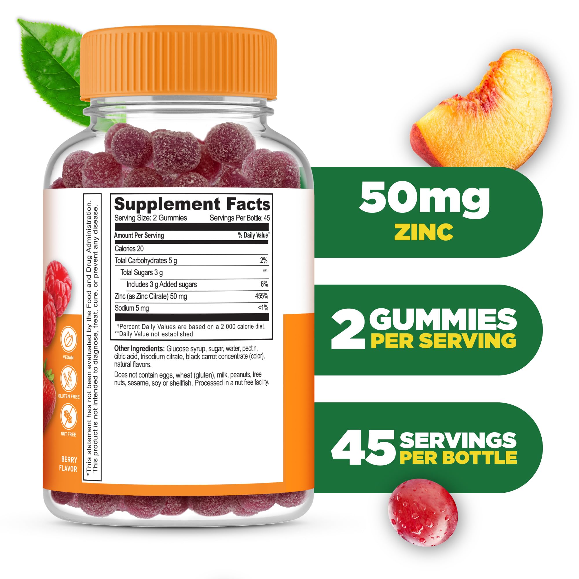 Textura gomosa de Lifeable Zinc Gummies para consumo diario fácil
