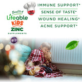 Etiqueta de Lifeable Zinc para Niños con información clara y segura