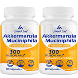 Lifeatlas Akkermansia en botella de 120 cápsulas con 300 mil millones de AFU.