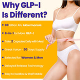 Lifeatlas GLP-l Probiotic, cápsulas, muestra toma diaria antes de comidas.