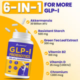Lifeatlas GLP-l Probiotic, etiqueta clara con información de producto.