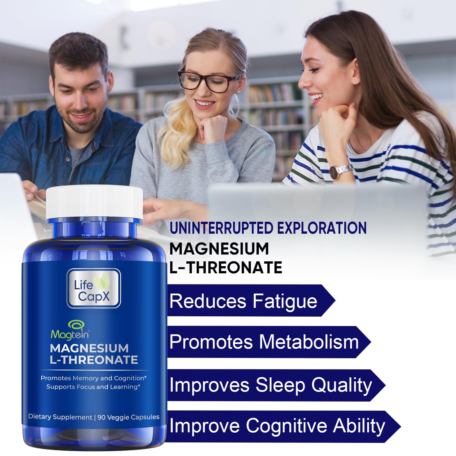LIFE CAPX Magtein, etiqueta clara para conocer ingredientes y uso recomendado.