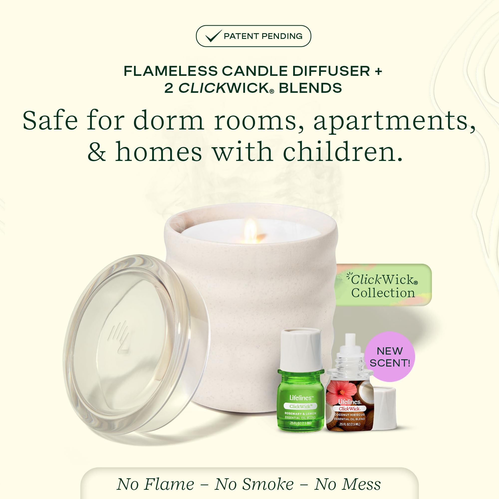 Lifelines llama realista del difusor en crema para ambiente acogedor.