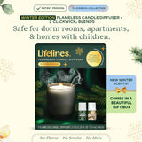 Lifelines difusor vela con ClickWick navideño ofrece aroma festivo duradero.