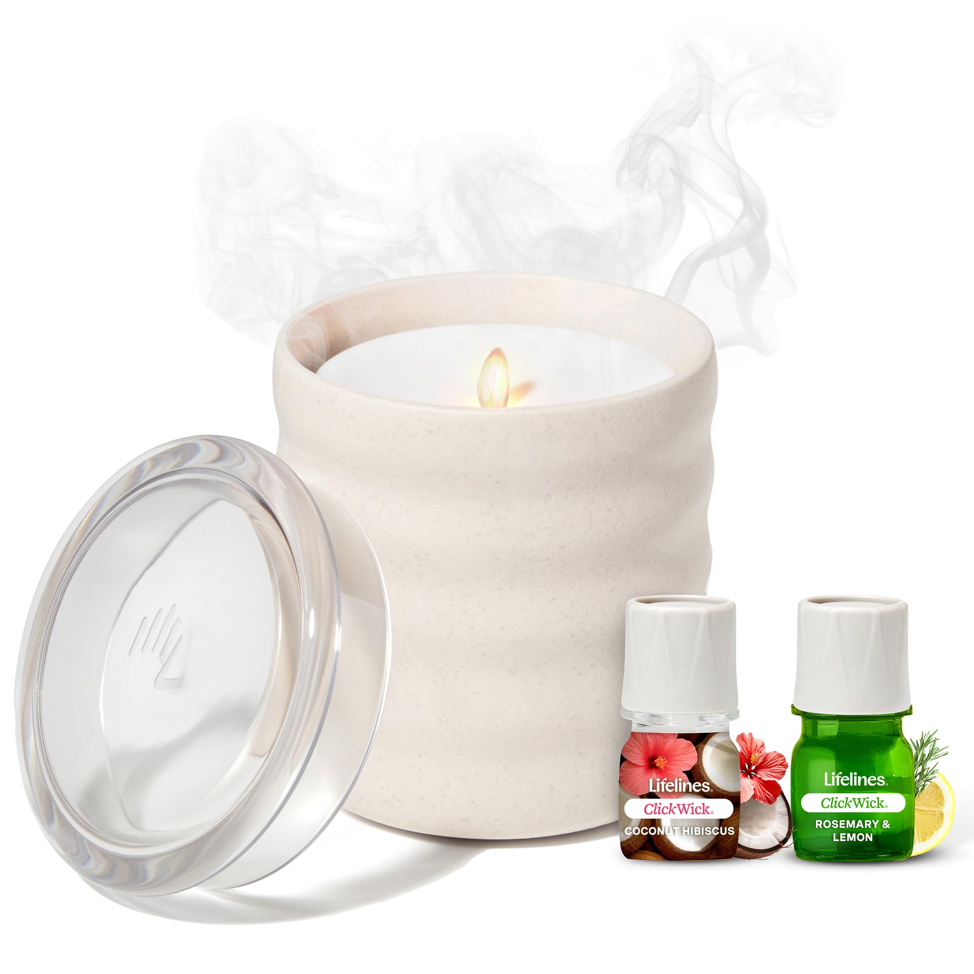 Lifelines vela sin llama en crema, difusor seguro para salones.