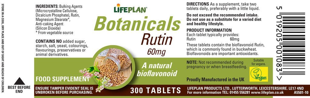 Lifeplan Rutin 60 mg frasco de tabletas; uso diario equilibrado