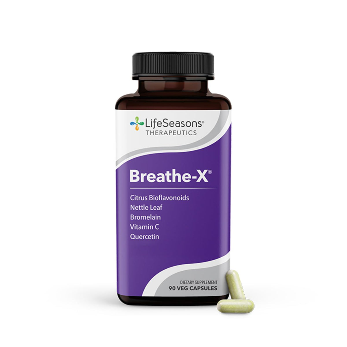 LifeSeasons Breathe-X: botella de cápsulas para apoyo respiratorio diario