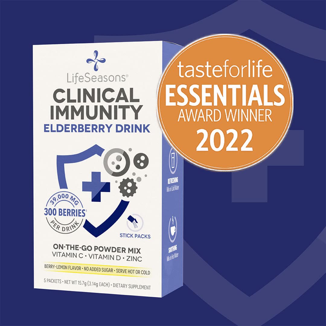 LifeSeasons Clinical Immunity bebida fría en vaso lista para disfrutar.