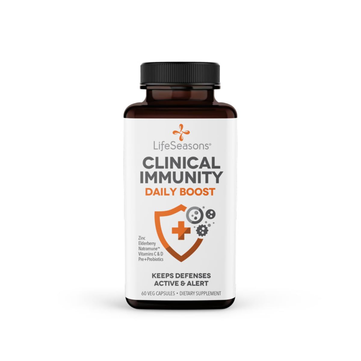 LifeSeasons Clinical Immunity Daily Boost: botella para apoyo diario del sistema inmunitario.