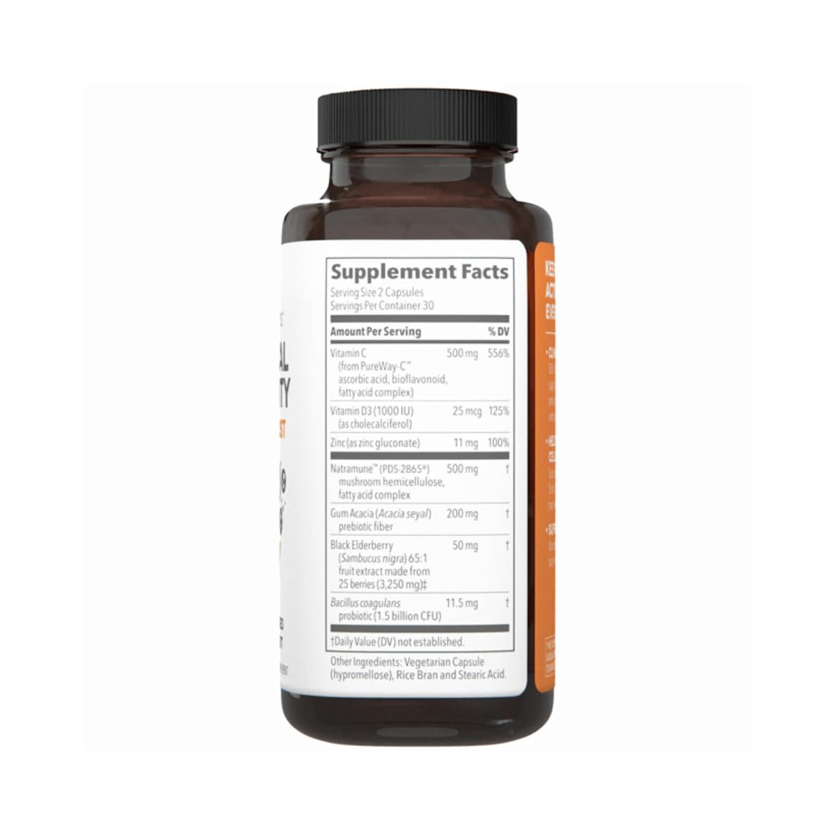 LifeSeasons Clinical Immunity Daily Boost: etiqueta que destaca ingredientes para apoyar la salud.