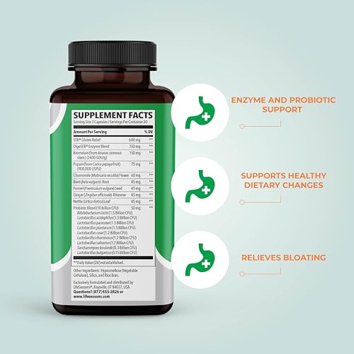 Frente de la botella LifeSeasons Digestivi-T para uso diario cómodo