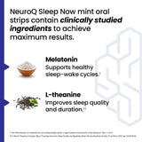 LifeSeasons NeuroQ Sleep Now: tira de menta desplegada para uso rápido.