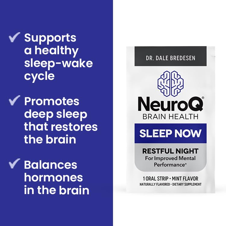 LifeSeasons NeuroQ Sleep Now: tiras de menta para relajación nocturna y descanso.