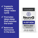 LifeSeasons NeuroQ Sleep Now: tiras de menta para relajación nocturna y descanso.