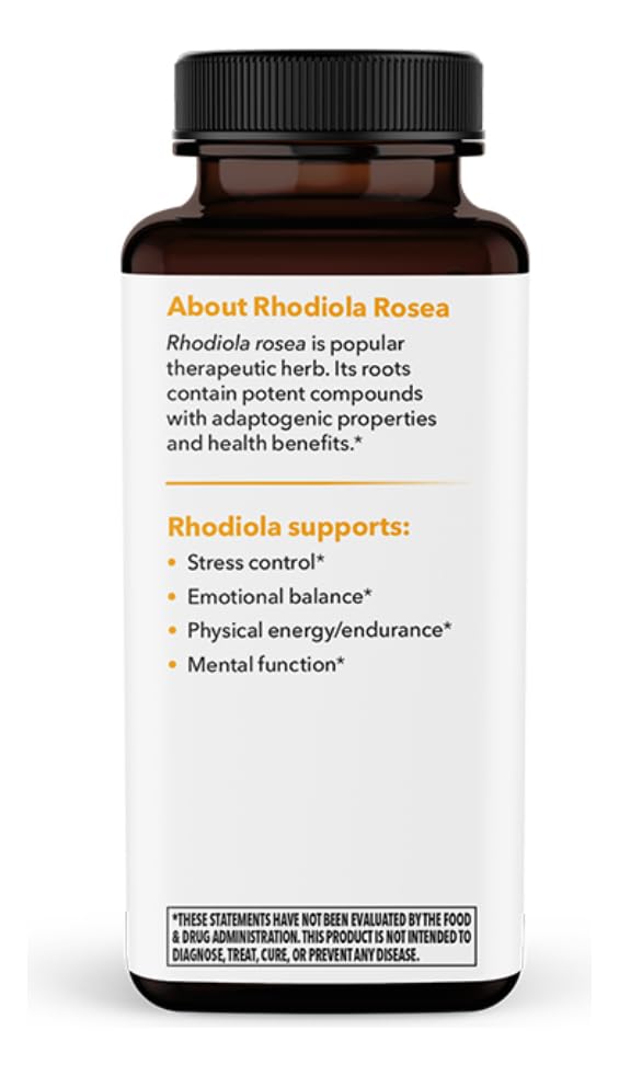 LifeSeasons Rhodiola Root 600mg: envoltorio que indica sin gluten y vegan-friendly