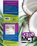 LIFESENSE C8 MCT Aceite, vista lateral, fórmula cetogénica para energía cerebral.