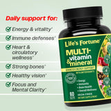 Life's Fortune envase muestra fórmula para inmunidad y claridad mental.
