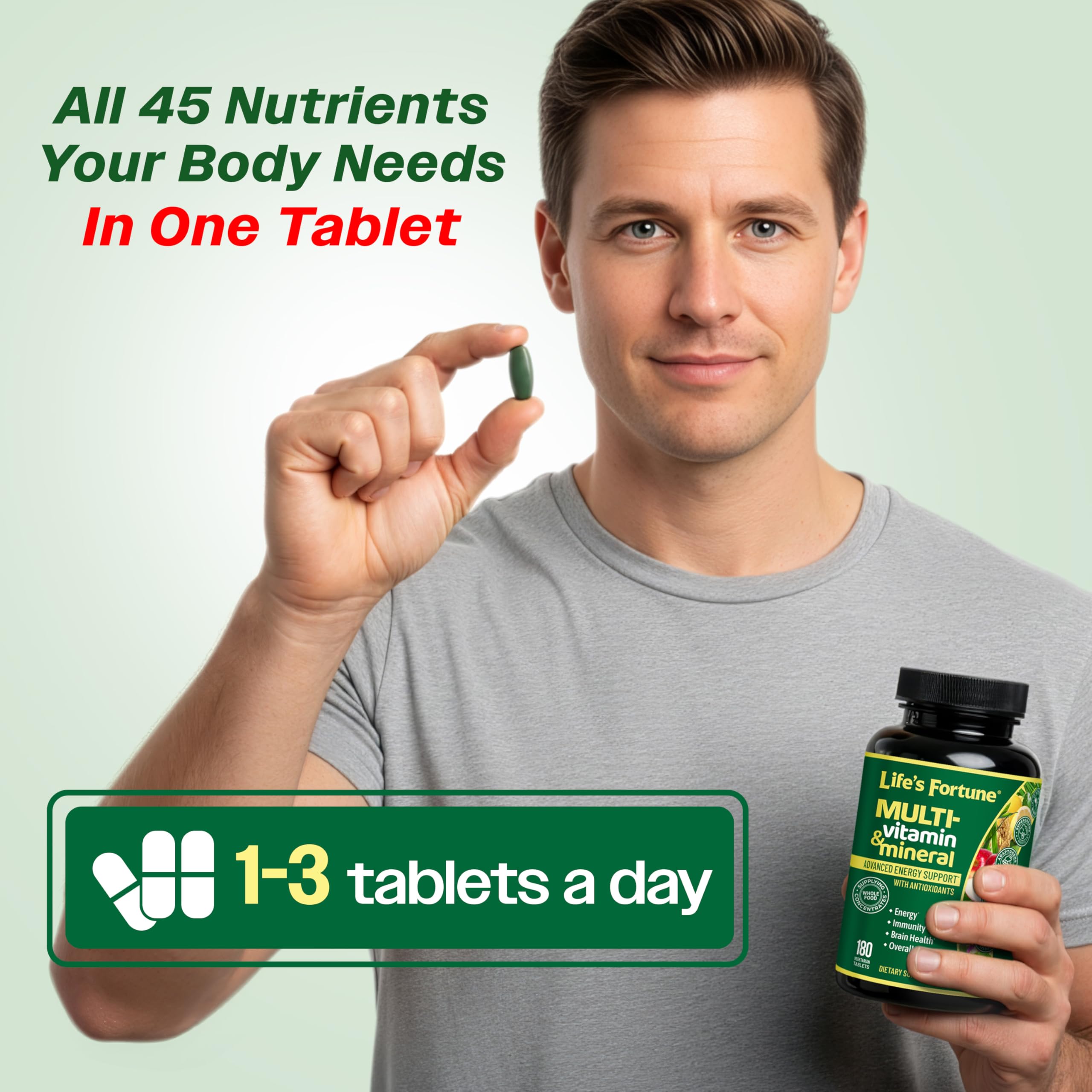 Life's Fortune greens verges para nutrientes vegetales y vitalidad.