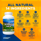 LifeSource Anti-B: extracto de equinacea destacado en la etiqueta.