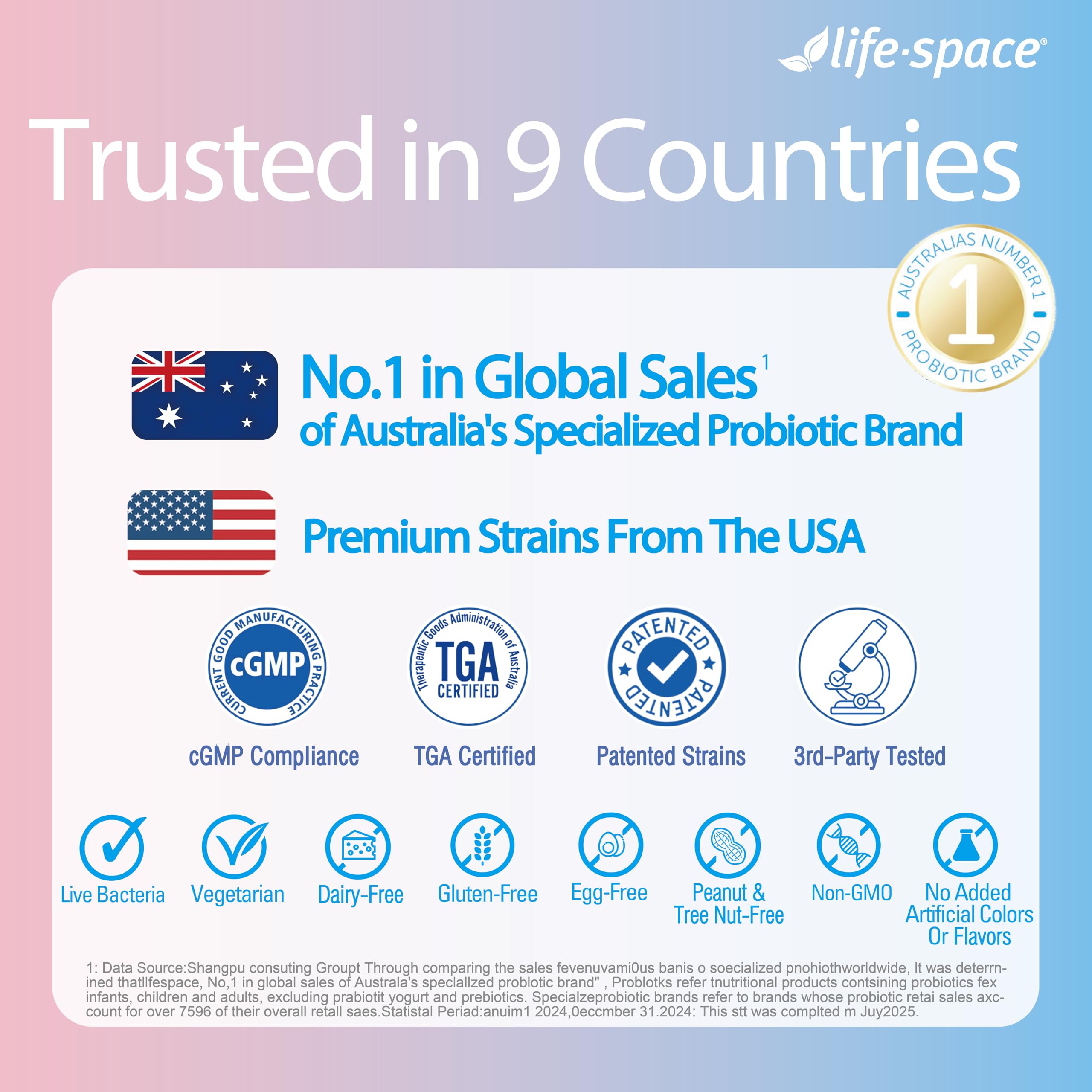 Life-Space Probiotic frasco de 50 cápsulas para uso diario