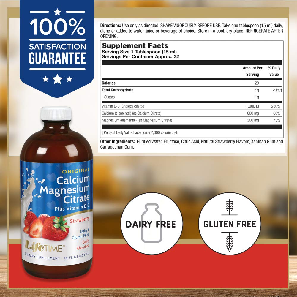 Taza medidora LifeTime Calcium Magnesium para dosis diaria.