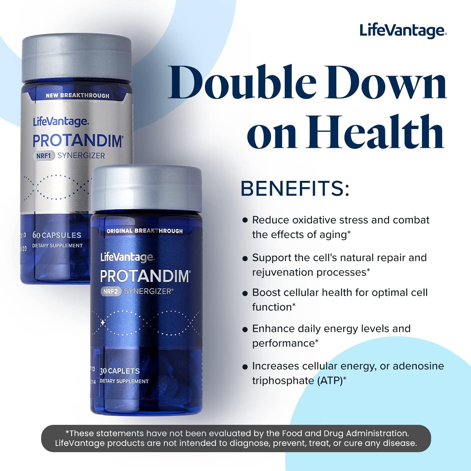 Protandim de LifeVantage, cápsulas NRF2, enfoque antioxidante general.