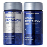 LifeVantage Protandim Dual Synergizer, envase frontal, apoyo a la energía diaria.