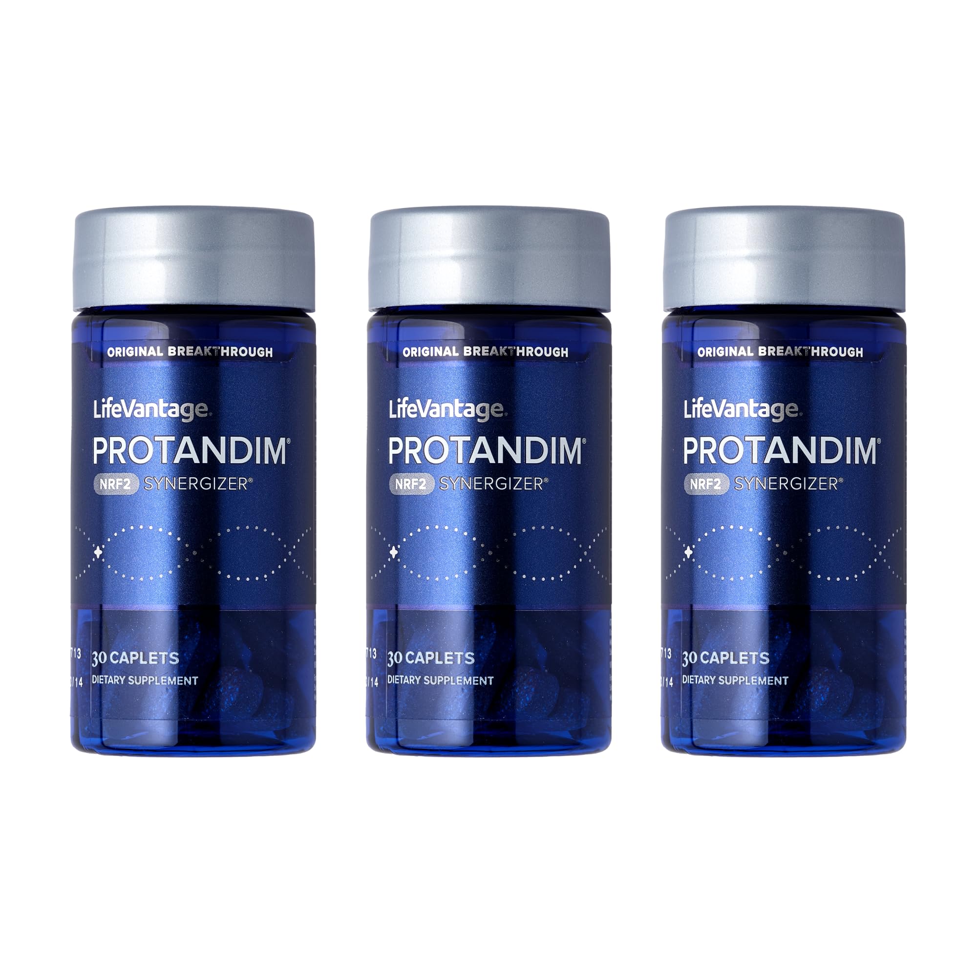 LifeVantage Protandim NRF2 Synergizer, botella frontal, apoyo al equilibrio celular y bienestar.