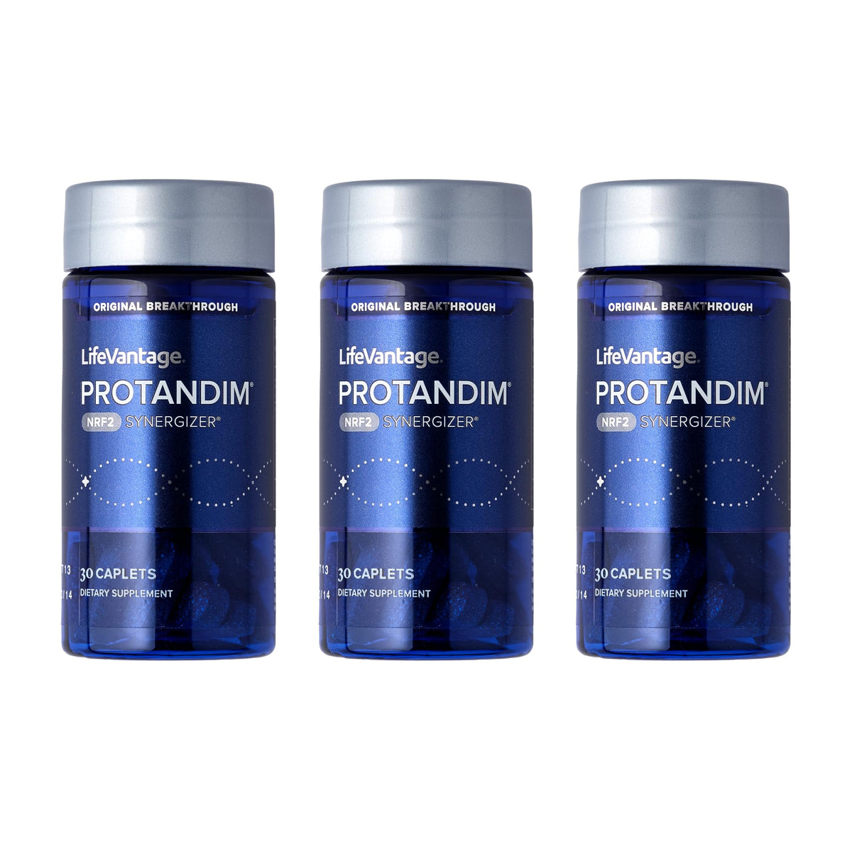 LifeVantage Protandim NRF2 Synergizer, botella frontal, apoyo al equilibrio celular y bienestar.