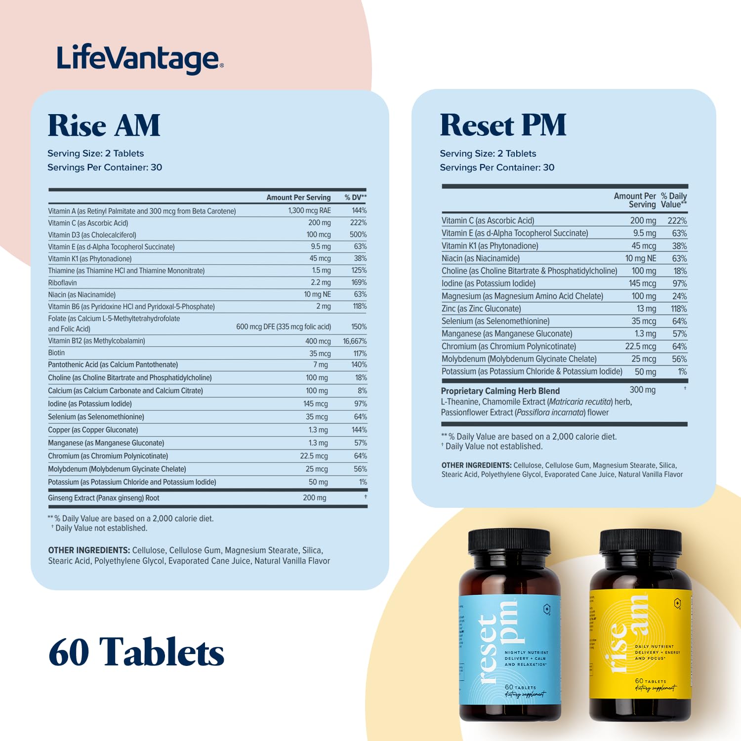 LifeVantage Reset PM tabletas para apoyar el descanso nocturno