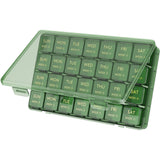 Lifewit organizador de pastillas mensual en verde, 28 días para planificar dosis diarias.