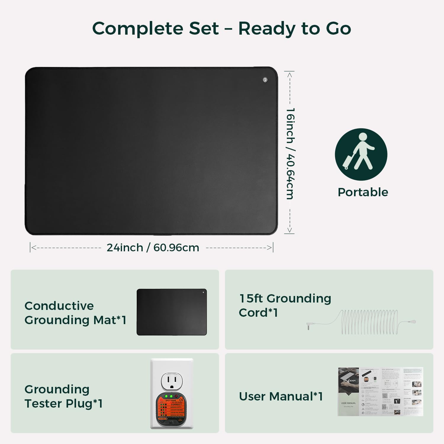 LifeZoom tapete con cable de 15 pies para instalación flexible en casa
