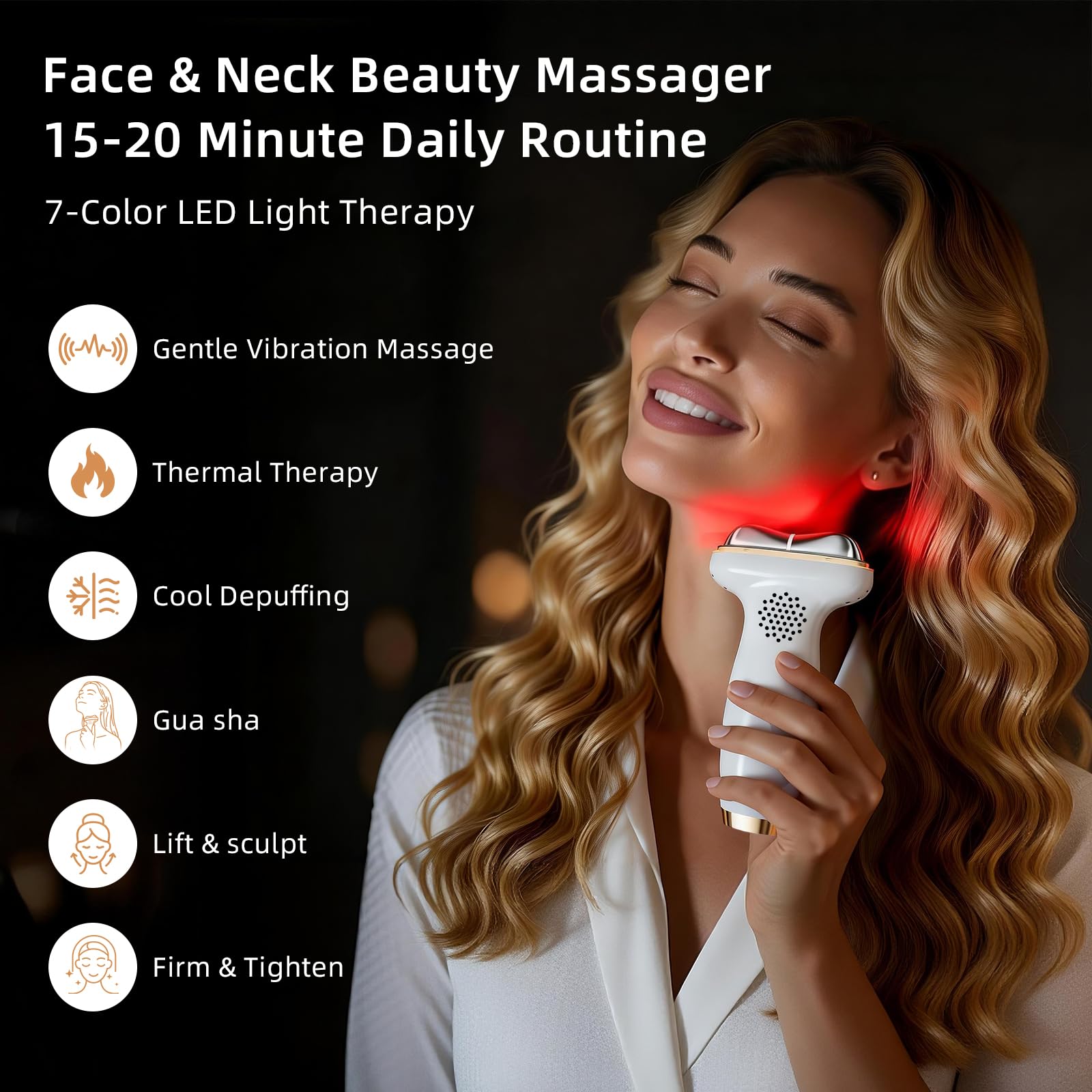 Lifiora: luz roja en cuello para contorno definido y cuello firme