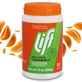 Lift glucosa tabletas naranjas en tarro, energía rápida para entrenar