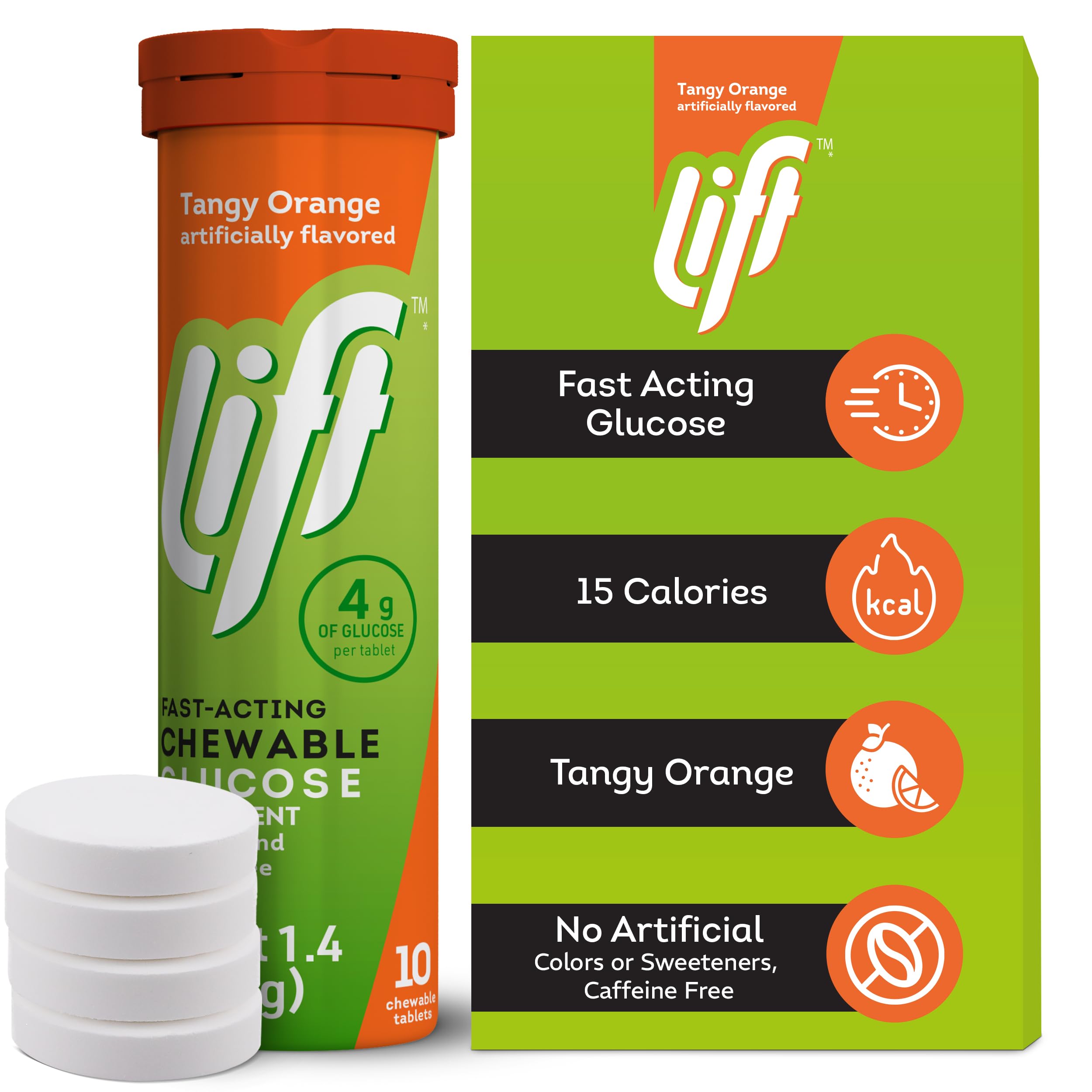 Lift Glucose tubo compacto para llevar, ideal en el bolso o mochila