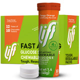 Lift Glucose tabletas naranja en tubo 12: energía rápida para entrenamientos