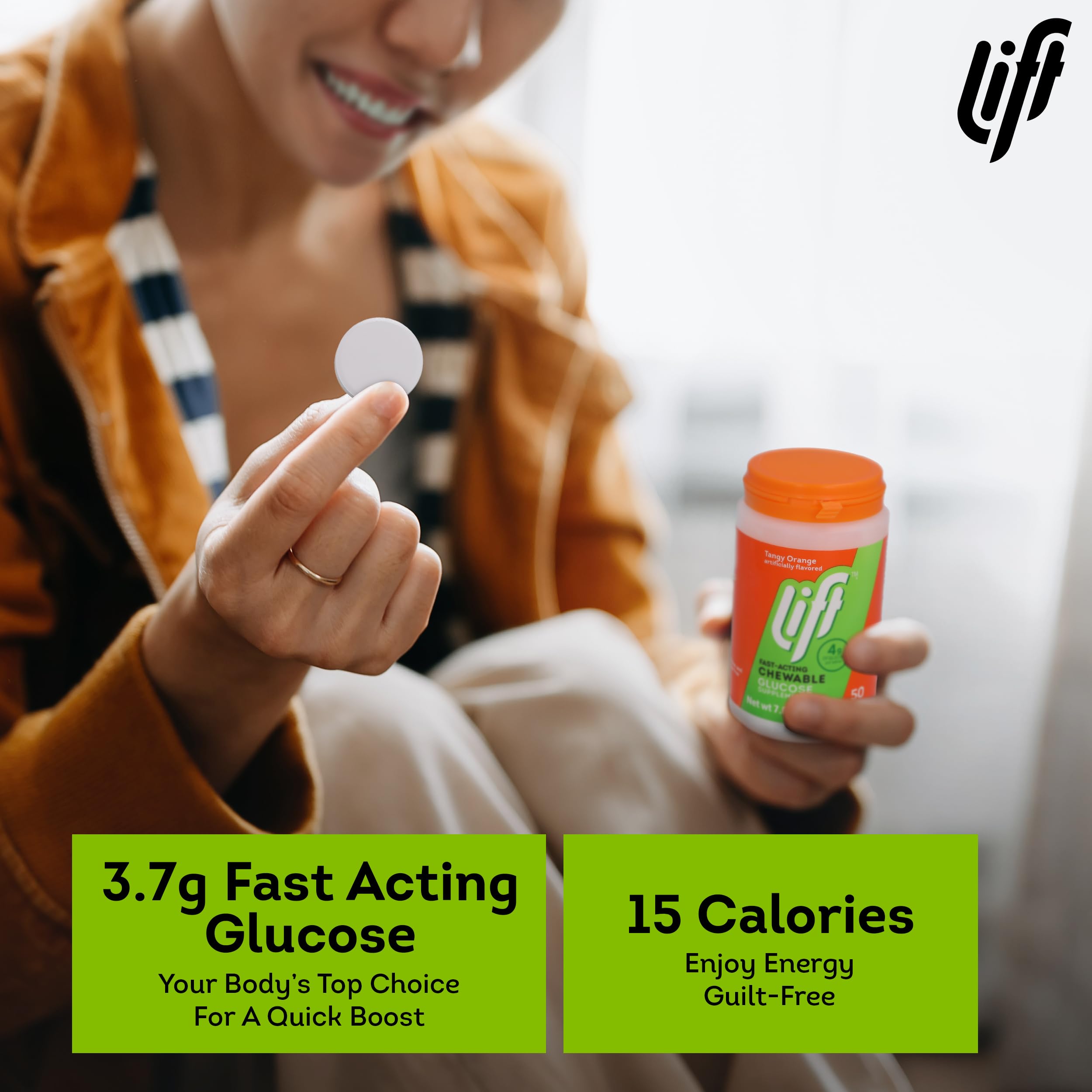 Lift tabletas glucosa naranjas, ideal para entrenamiento y viajes