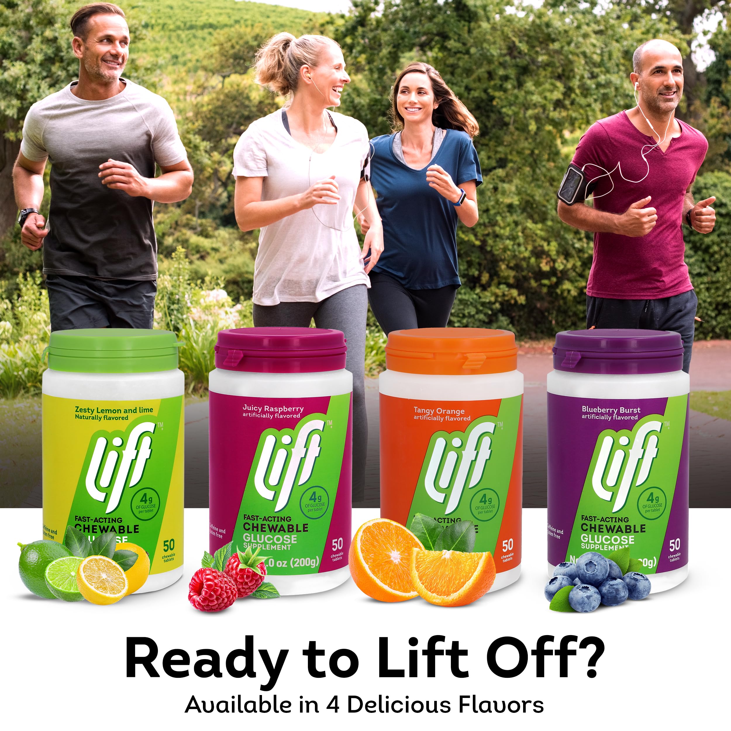 Lift tabletas glucosa naranjas, aptas para vegetarianos y veganos