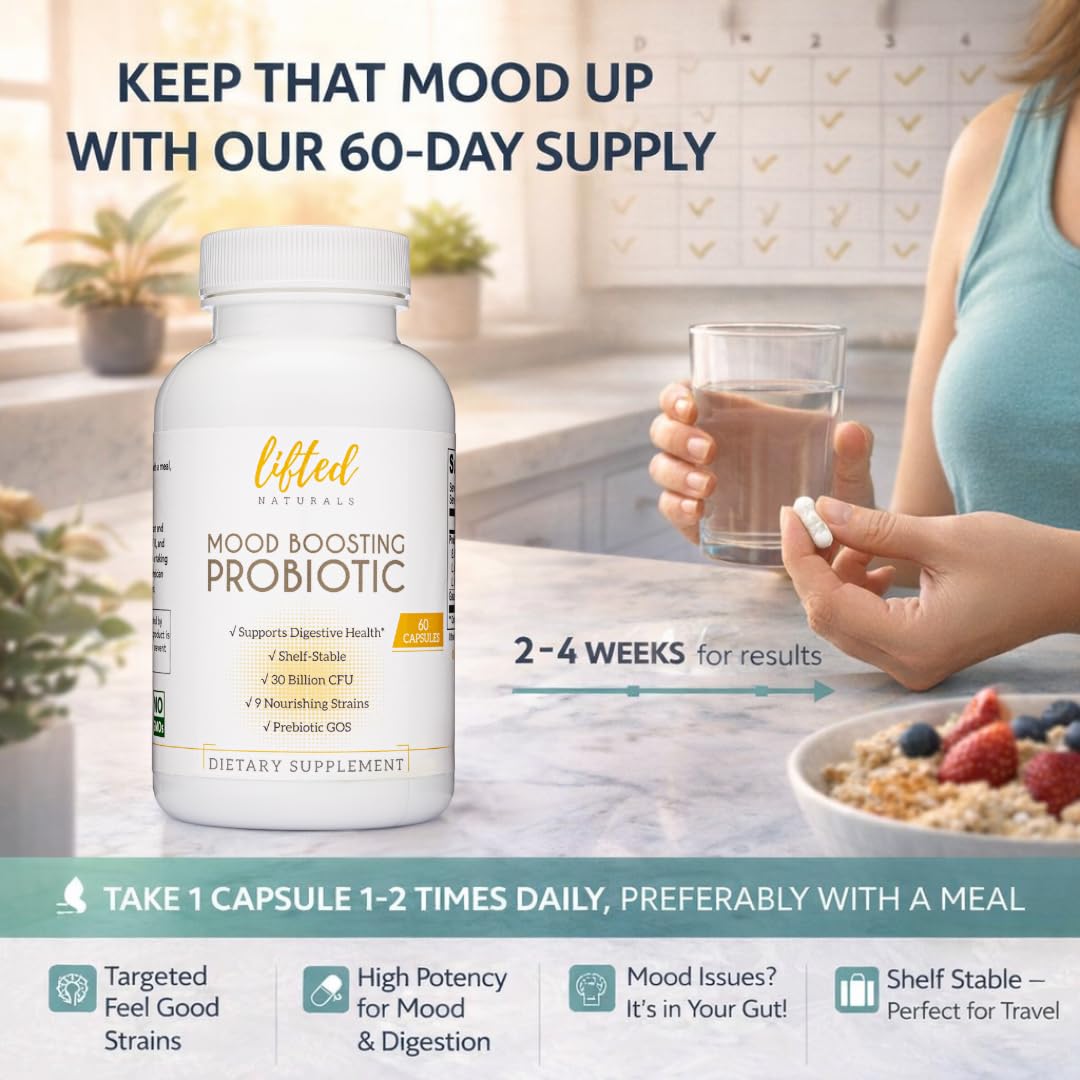 Lifted Naturals Mood Probiotic: opción de viaje, sin necesidad de refrigeración