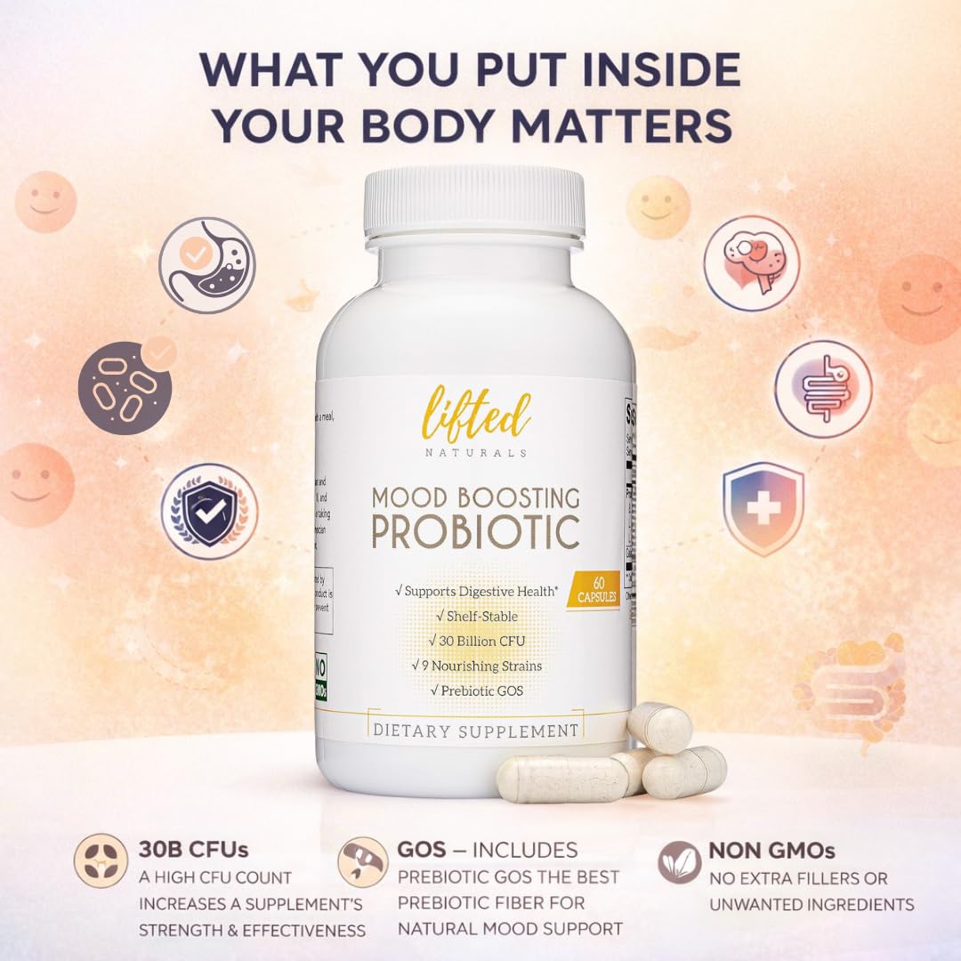 Lifted Naturals Mood Probiotic: ritual matutino con prebiótico para apoyar la digestión