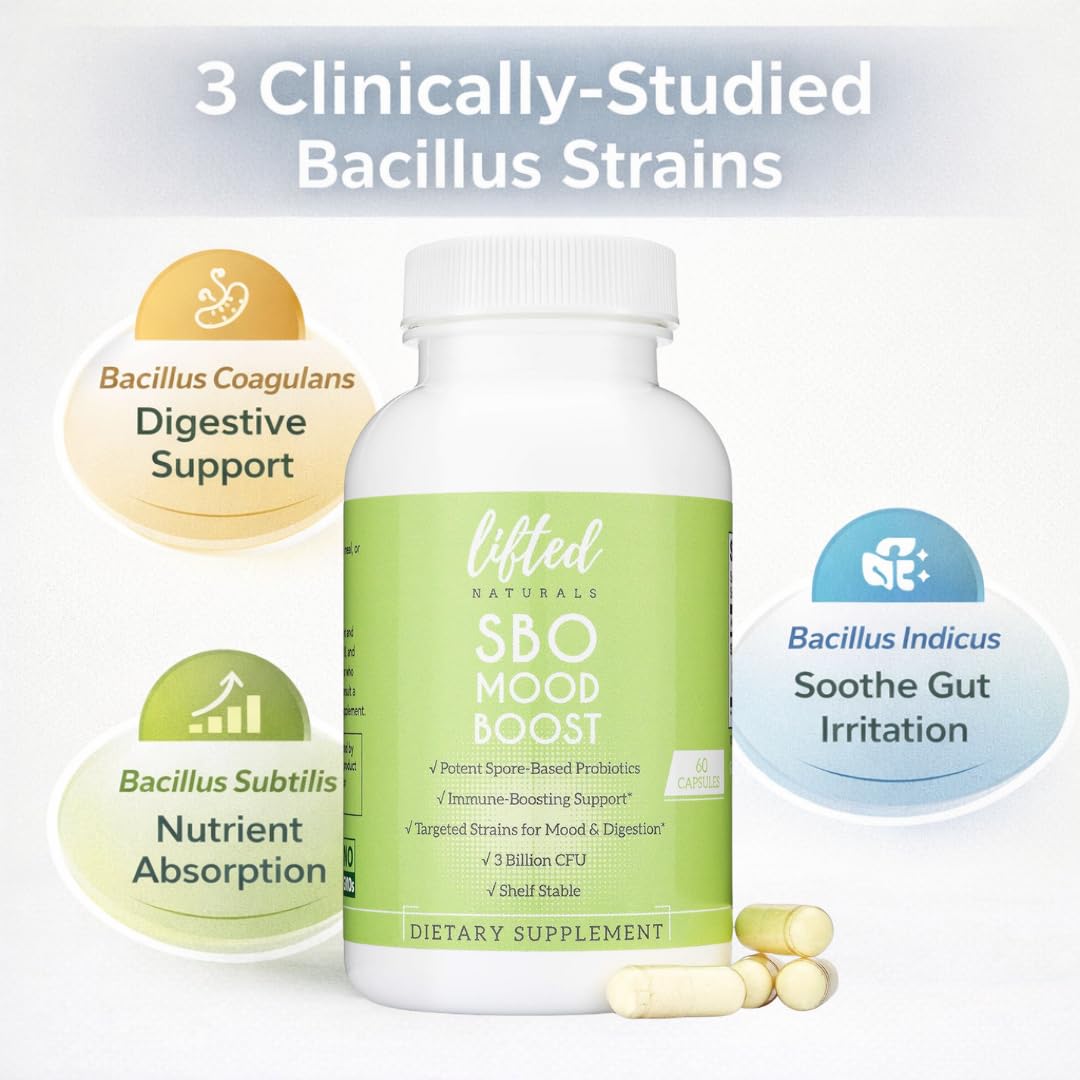 Etiqueta de Lifted Naturals SBO Mood Boost: información clara para uso diario.