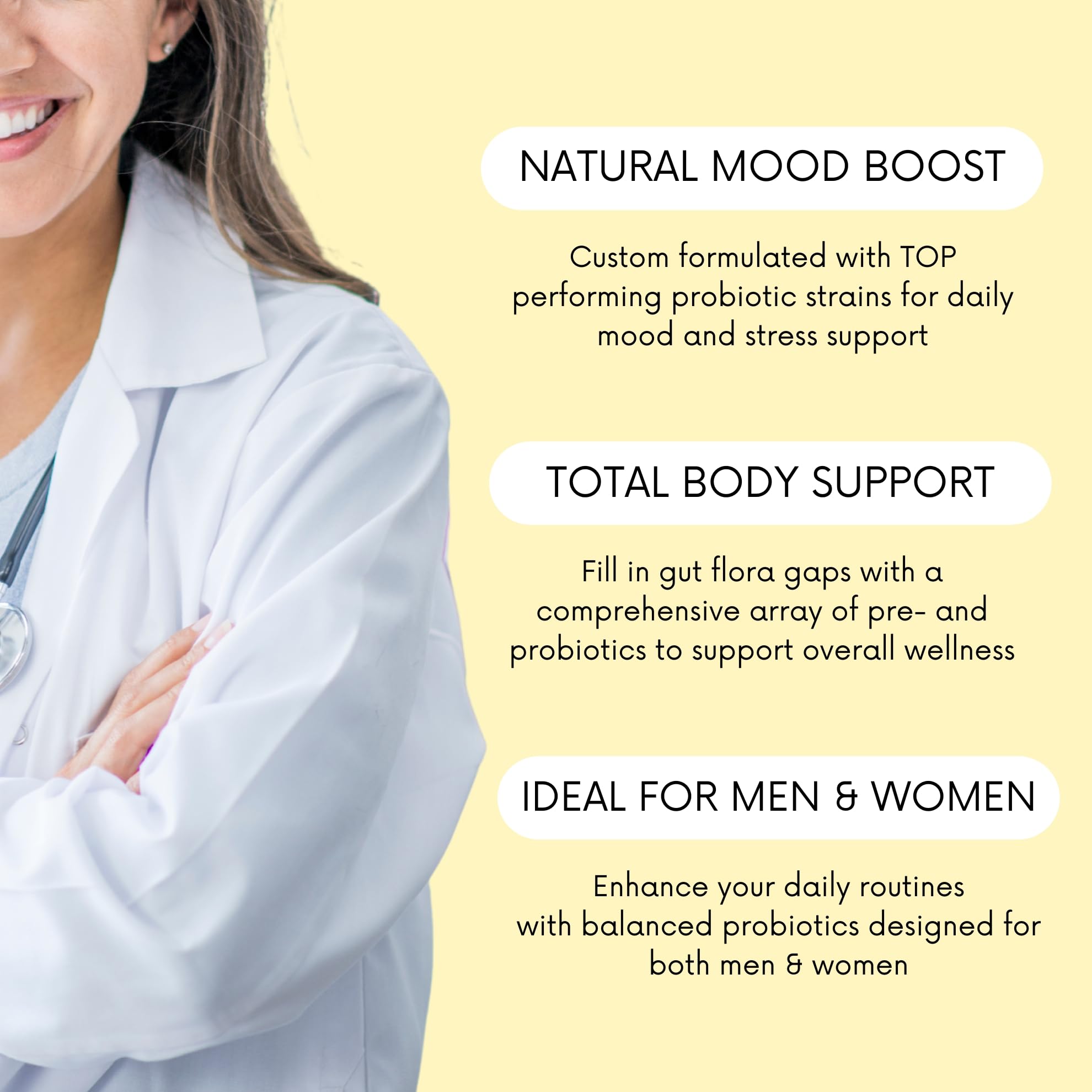 Probióticos Lifted Naturals: caja de empaque y marca libre de OGM