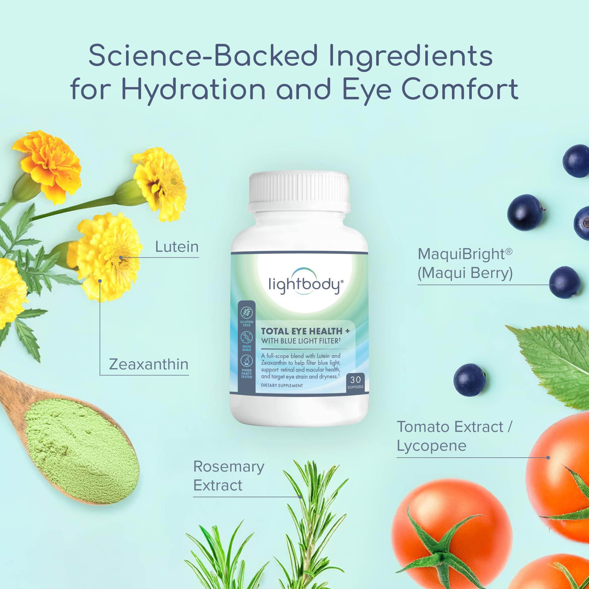 Cápsulas blandas de Lightbody Total Eye Health, ingesta diaria cómoda