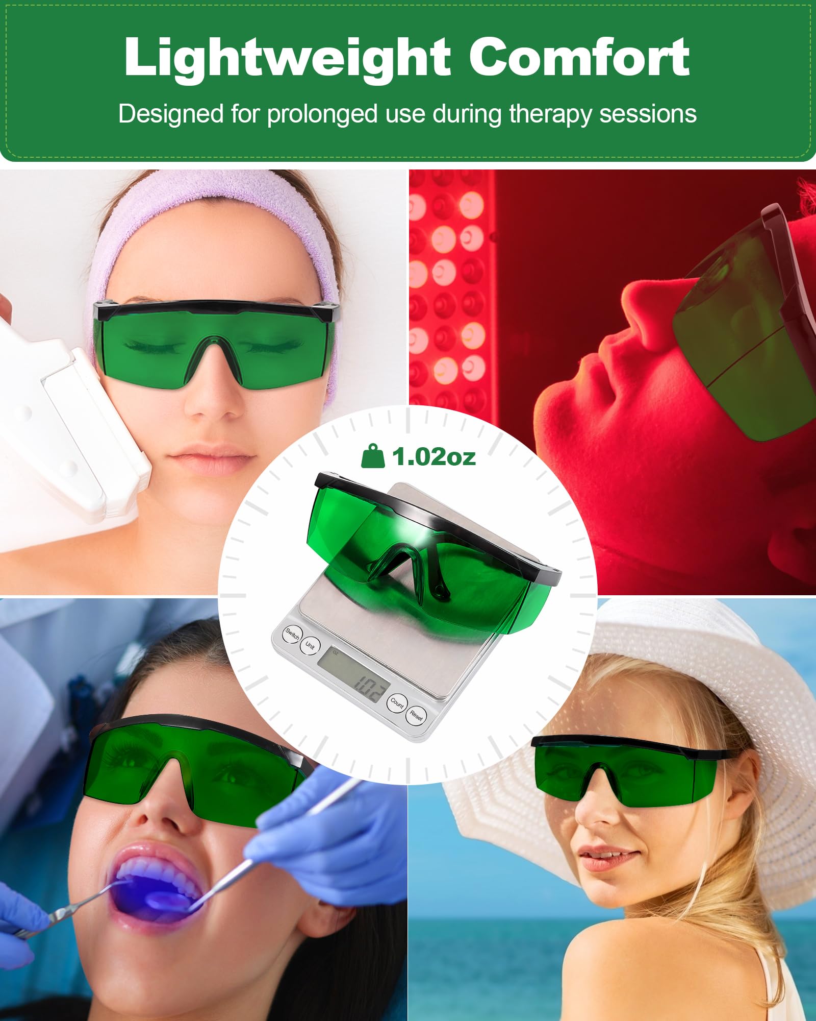 Gafas LIGHTMEUP filtrado 200-2000nm durante las sesiones