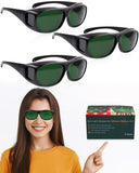 Gafas LIGHTMEUP, vista frontal, protección ocular durante terapia de luz roja.